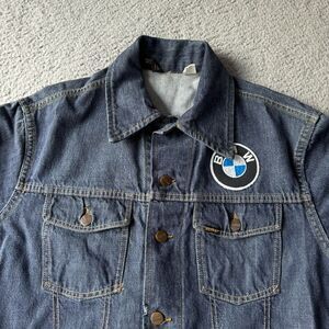 Vintage Sears Roebuck Jacket Mens 42‎ Blue Jean Denim BMW Biker Moto USA 80s 70s